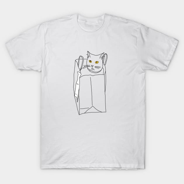 This cat is staying in the bag! T-Shirt by HFGJewels